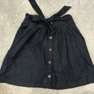 Love Tree Black Linen Skirt - Size S